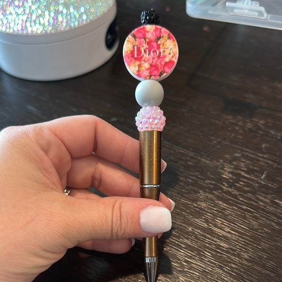 Dior Gold and Pink Beaded Writing Instrument - Picture 1 of 1